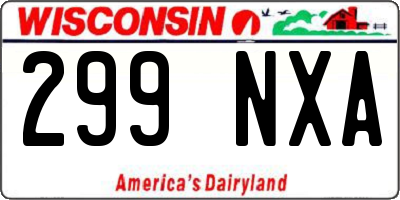 WI license plate 299NXA