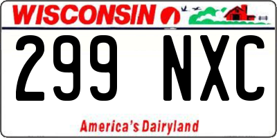 WI license plate 299NXC