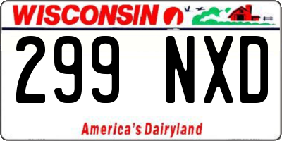 WI license plate 299NXD