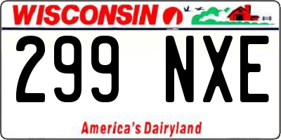 WI license plate 299NXE