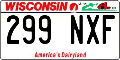 WI license plate 299NXF