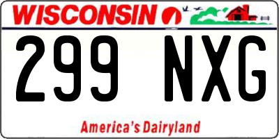 WI license plate 299NXG