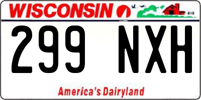 WI license plate 299NXH