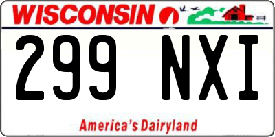 WI license plate 299NXI