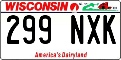 WI license plate 299NXK