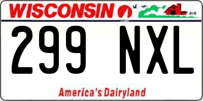 WI license plate 299NXL