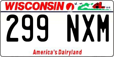 WI license plate 299NXM