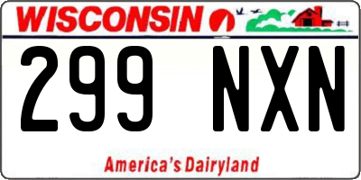 WI license plate 299NXN