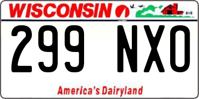 WI license plate 299NXO