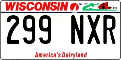 WI license plate 299NXR