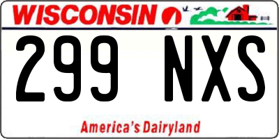 WI license plate 299NXS