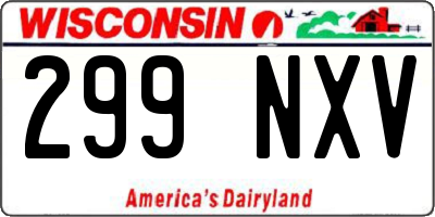 WI license plate 299NXV