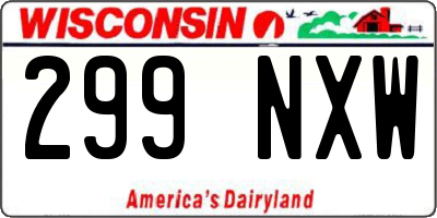 WI license plate 299NXW