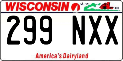 WI license plate 299NXX