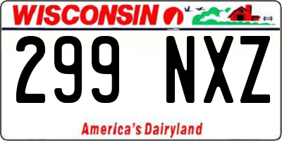 WI license plate 299NXZ