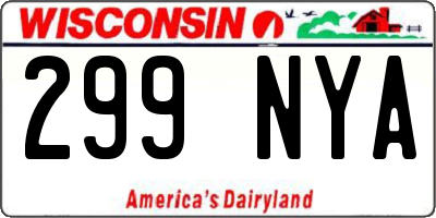 WI license plate 299NYA