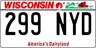 WI license plate 299NYD