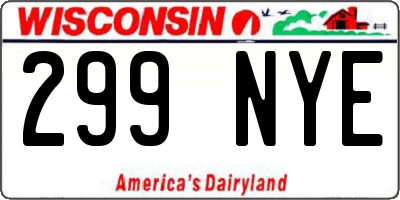 WI license plate 299NYE