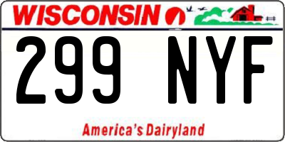 WI license plate 299NYF