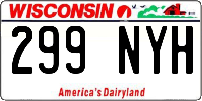 WI license plate 299NYH