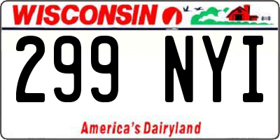 WI license plate 299NYI