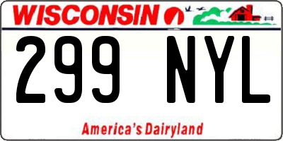 WI license plate 299NYL