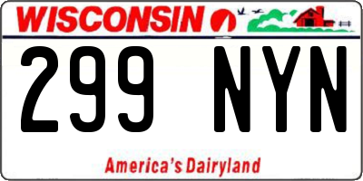 WI license plate 299NYN