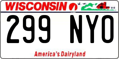 WI license plate 299NYO