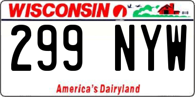 WI license plate 299NYW