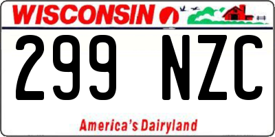 WI license plate 299NZC