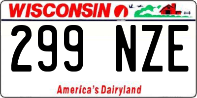 WI license plate 299NZE
