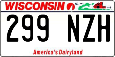 WI license plate 299NZH