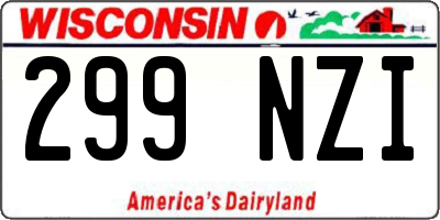 WI license plate 299NZI