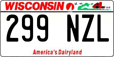 WI license plate 299NZL