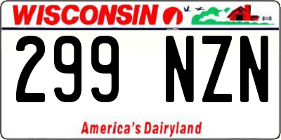 WI license plate 299NZN