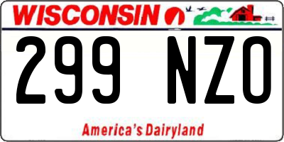 WI license plate 299NZO