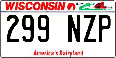 WI license plate 299NZP