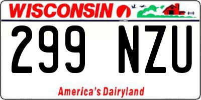 WI license plate 299NZU