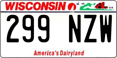 WI license plate 299NZW