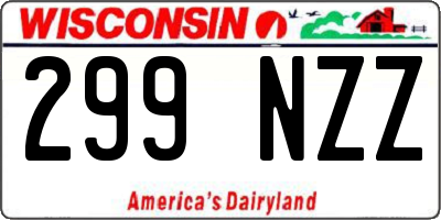 WI license plate 299NZZ