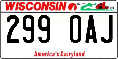 WI license plate 299OAJ