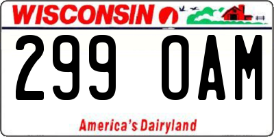 WI license plate 299OAM