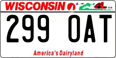 WI license plate 299OAT