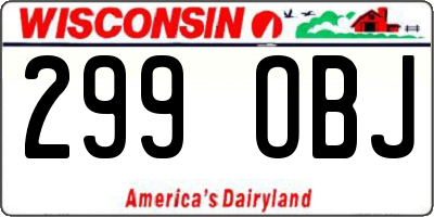 WI license plate 299OBJ