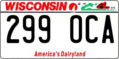 WI license plate 299OCA