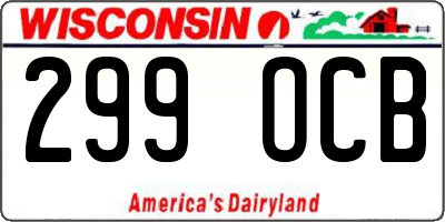 WI license plate 299OCB