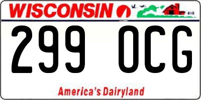 WI license plate 299OCG