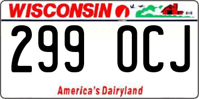 WI license plate 299OCJ