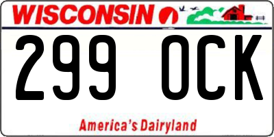 WI license plate 299OCK