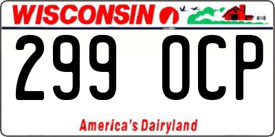 WI license plate 299OCP